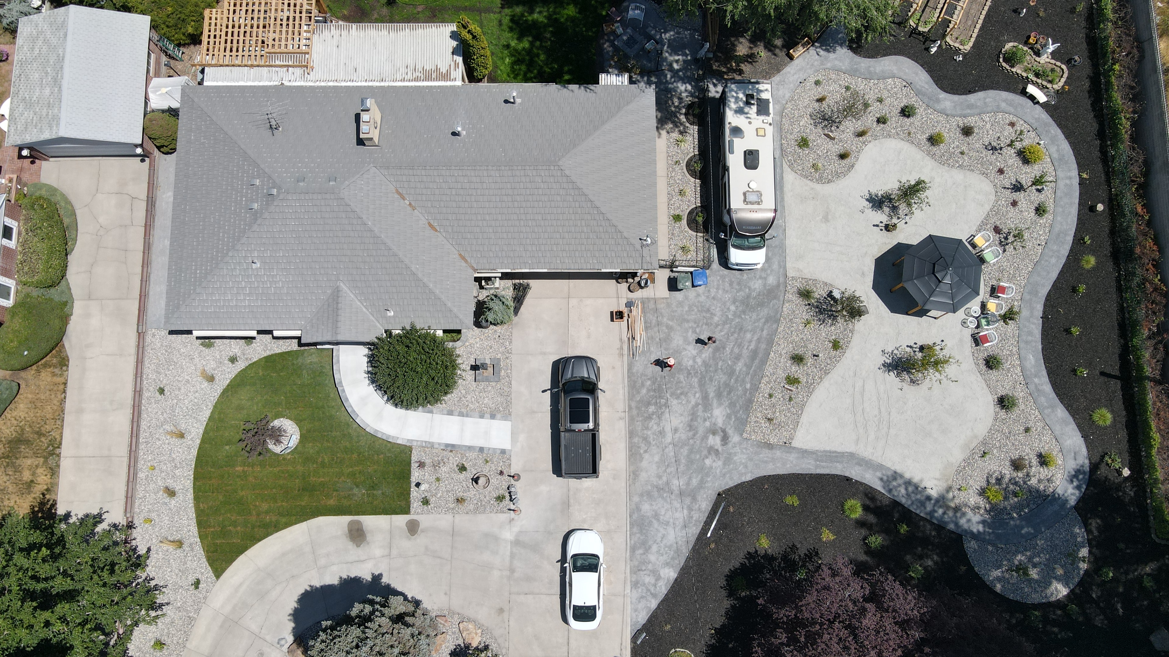 Xeriscape landscape with drought-tolerant planting and efficient irrigation — Utah