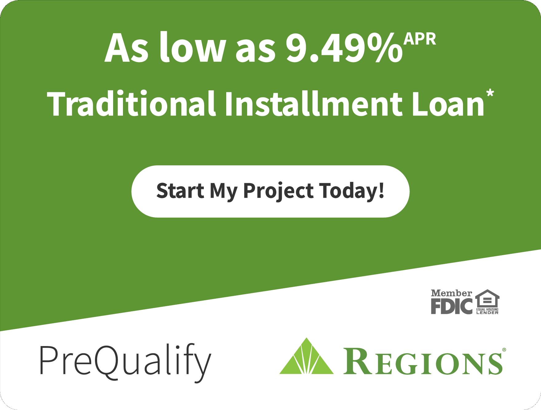 As low as 9.49% APR Traditional Installment Loan — Regions Bank — prequalify today