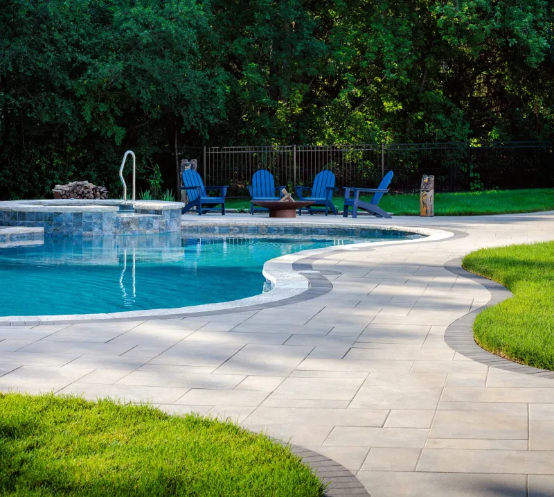 Belgard Dimensions 18 paver patio with Dimensions 6x9 accent border — manufacturer inspiration.